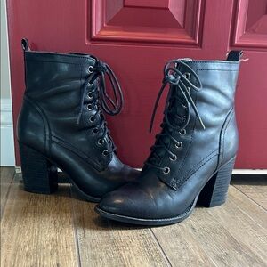Black Lace-Up Ankle Boots
